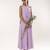 Purple embroidered crepe dress