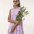 Purple embroidered crepe dress