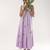 Purple embroidered crepe dress