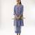 Blue embroidered crepe kurta set