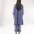Blue embroidered crepe kurta set