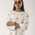 Ivory embroidered crepe co ord set
