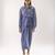 Blue embroidered crepe co ord set