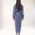 Blue embroidered crepe co ord set