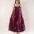 Maroon embroidered crepe dress