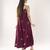 Maroon embroidered crepe dress