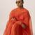 Orange plain viscose kurta set