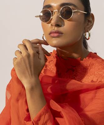 Orange plain viscose kurta set 4
