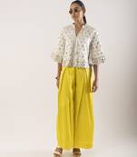 Ivory embroidered satin co ord set