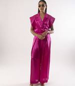 Pink plain satin co ord set