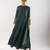 Green embroidered satin kurta set
