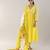 Yellow embroidered viscose kurta set