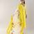 Yellow embroidered viscose kurta set