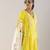 Yellow embroidered viscose kurta set