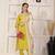 Elegant mustard ethnic set with digital muslin dupatta