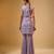 Purple floral embroidered net sharara