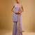 Purple floral embroidered net sharara