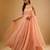 Peach floral embroidered georgette anarkali