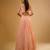 Peach floral embroidered georgette anarkali