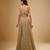 Gold sequin embroidered georgette anarkali