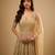 Gold sequin embroidered georgette anarkali