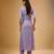 Purple floral embroidered georgette kurta Set