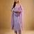 Purple floral embroidered georgette kurta Set