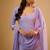 Purple floral embroidered georgette kurta Set