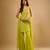 Green floral embroidered georgette sharara