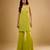 Green floral embroidered georgette sharara