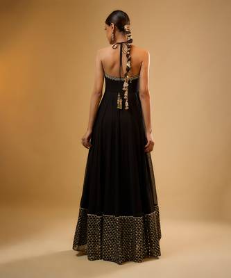 Black embroidered georgette anarkali 2