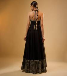 Black embroidered georgette anarkali