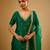 Green embroidered dupion silk kurta Set