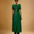 Green embroidered dupion silk kurta Set