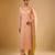 Peach embroidered georgette kurta Set