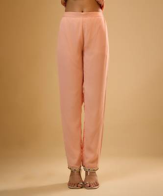 Peach embroidered georgette kurta Set 4