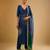 Blue floral embroidered dupion silk kurta Set
