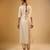 Ivory floral embroidered dupion silk kurta Set