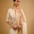 Ivory floral embroidered dupion silk kurta Set