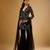 Black floral embroidered georgette sharara