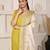Elegant mustard ethnic set with digital muslin dupatta