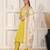 Elegant mustard ethnic set with digital muslin dupatta