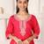 Elegant rani pink ethnic set with digital muslin dupatta