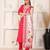 Elegant rani pink ethnic set with digital muslin dupatta