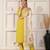 Elegant mustard ethnic set with digital muslin dupatta