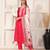 Elegant rani pink ethnic set with digital muslin dupatta