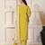 Elegant mustard ethnic set with digital muslin dupatta