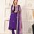 Dark purple chanderi suit with embroidery and organza dupatta