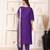 Dark purple chanderi suit with embroidery and organza dupatta