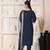 Teal blue chanderi suit with embroidery and organza dupatta